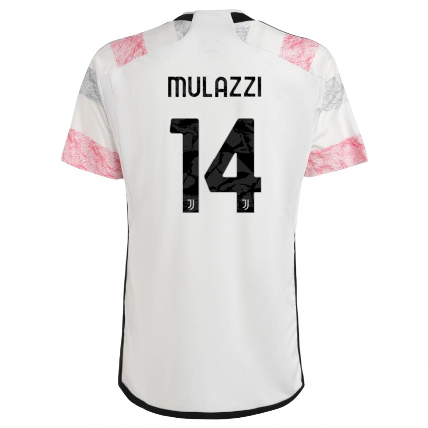 Kandiny Miesten Gabriele Mulazzi #14 Valkoinen Pinkki Vieraspaita 2023/24 Lyhythihainen Paita T-Paita