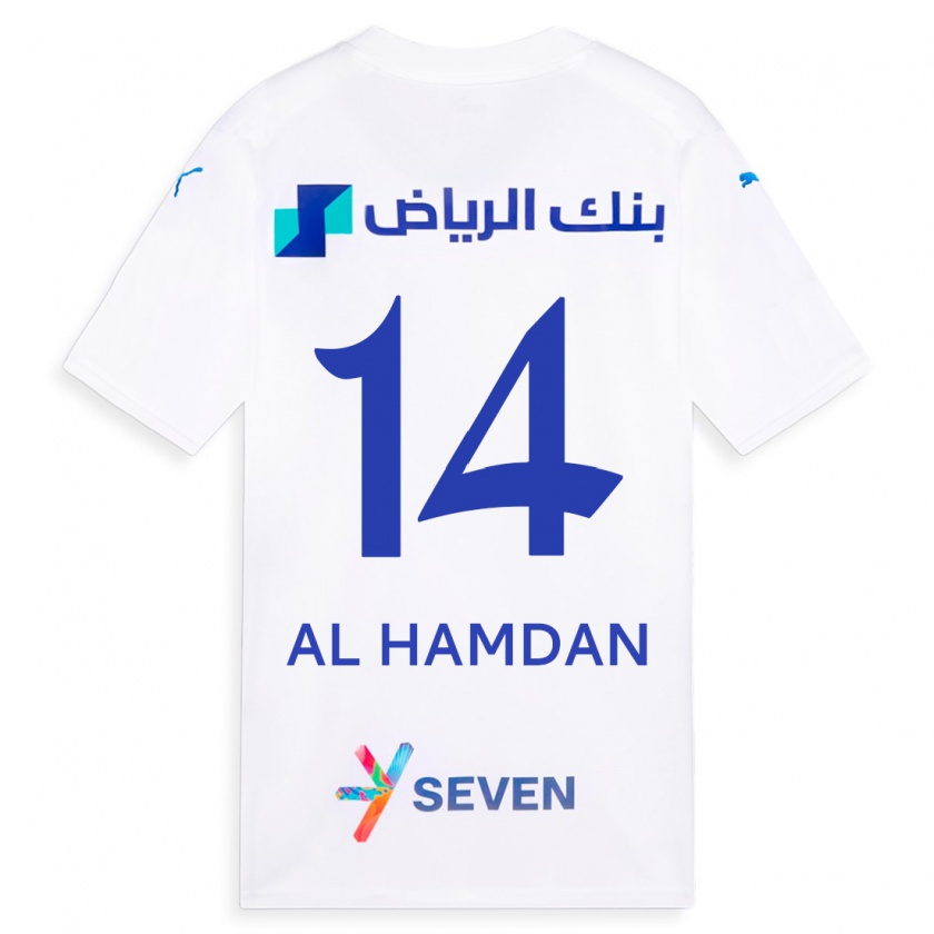 Kandiny Miesten Abdullah Al-Hamdan #14 Valkoinen Vieraspaita 2023/24 Lyhythihainen Paita T-Paita