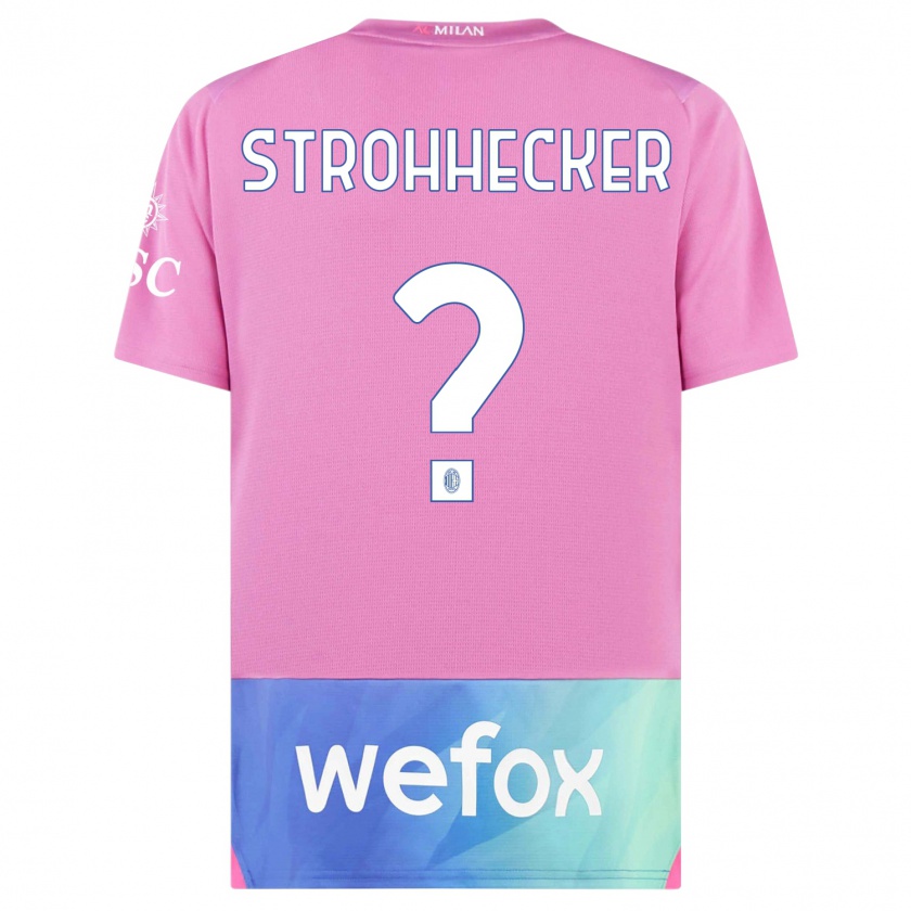 Kandiny Miesten Riccardo Strohhecker #0 Vaaleanpunainen Violetti Kolmas Sarja 2023/24 Lyhythihainen Paita T-Paita