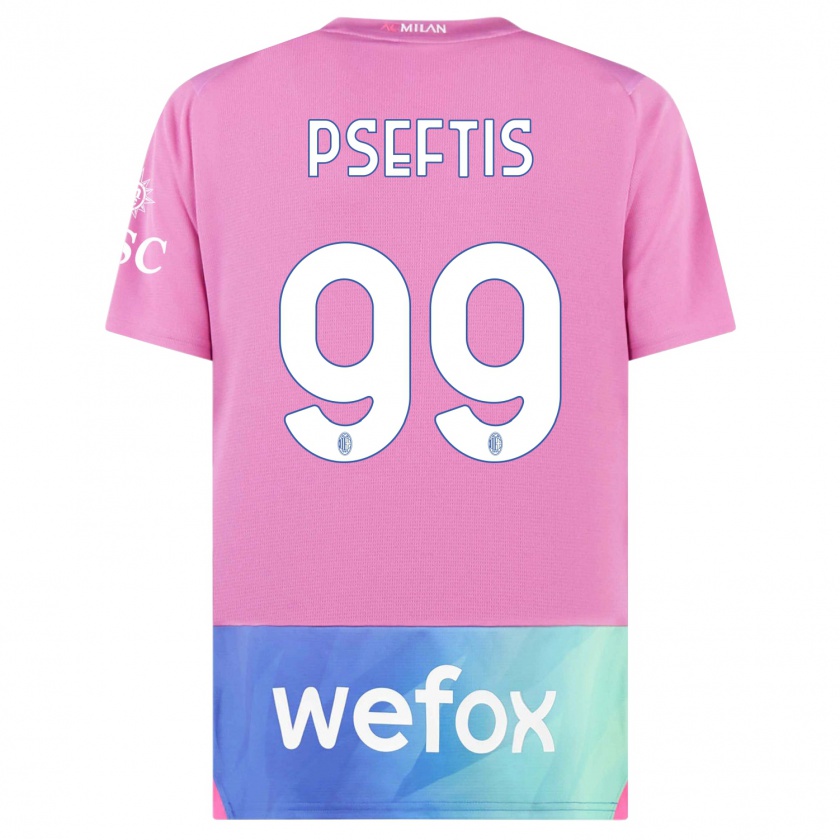 Kandiny Miesten Fotios Pseftis #99 Vaaleanpunainen Violetti Kolmas Sarja 2023/24 Lyhythihainen Paita T-Paita