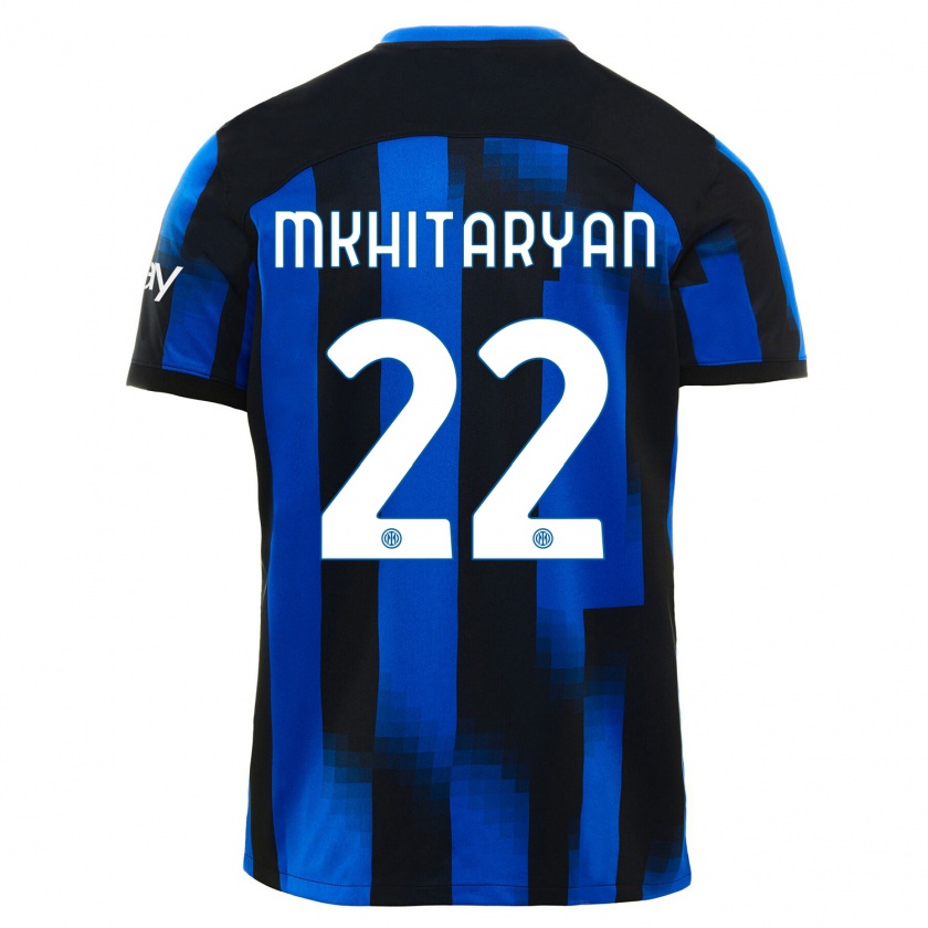 Kandiny Naisten Henrikh Mkhitaryan #22 Musta Sininen Kotipaita 2023/24 Lyhythihainen Paita T-Paita