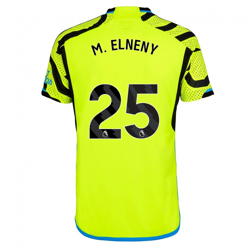 Kandiny Naisten Mohamed Elneny #25 Keltainen Vieraspaita 2023/24 Lyhythihainen Paita T-Paita