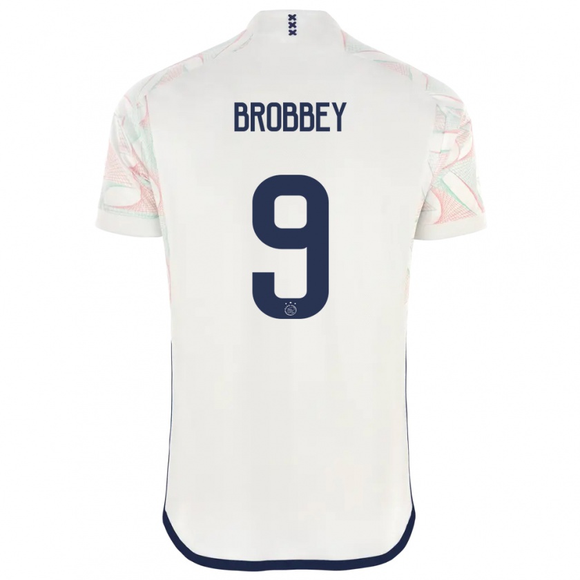 Kandiny Naisten Brian Brobbey #9 Valkoinen Vieraspaita 2023/24 Lyhythihainen Paita T-Paita