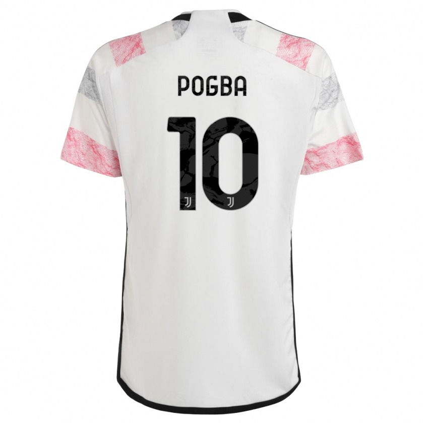 Kandiny Naisten Paul Pogba #10 Valkoinen Pinkki Vieraspaita 2023/24 Lyhythihainen Paita T-Paita