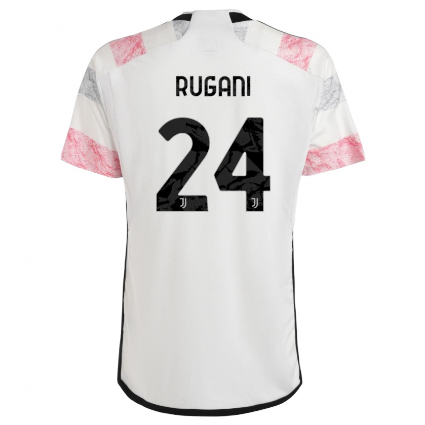 Kandiny Naisten Daniele Rugani #24 Valkoinen Pinkki Vieraspaita 2023/24 Lyhythihainen Paita T-Paita