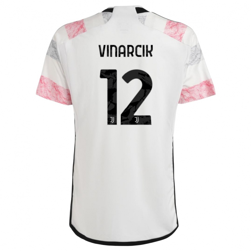 Kandiny Naisten Jakub Vinarcik #12 Valkoinen Pinkki Vieraspaita 2023/24 Lyhythihainen Paita T-Paita