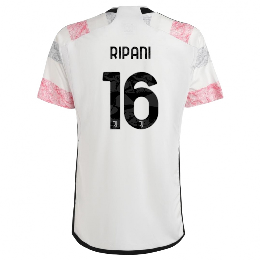 Kandiny Naisten Diego Ripani #16 Valkoinen Pinkki Vieraspaita 2023/24 Lyhythihainen Paita T-Paita