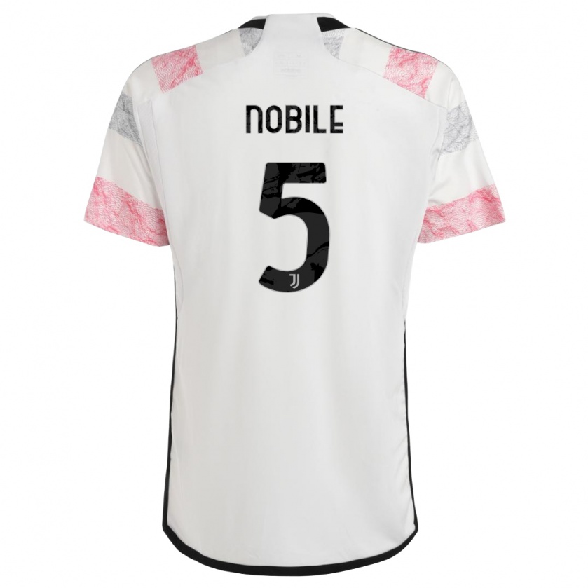 Kandiny Naisten Riccardo Nobile #5 Valkoinen Pinkki Vieraspaita 2023/24 Lyhythihainen Paita T-Paita