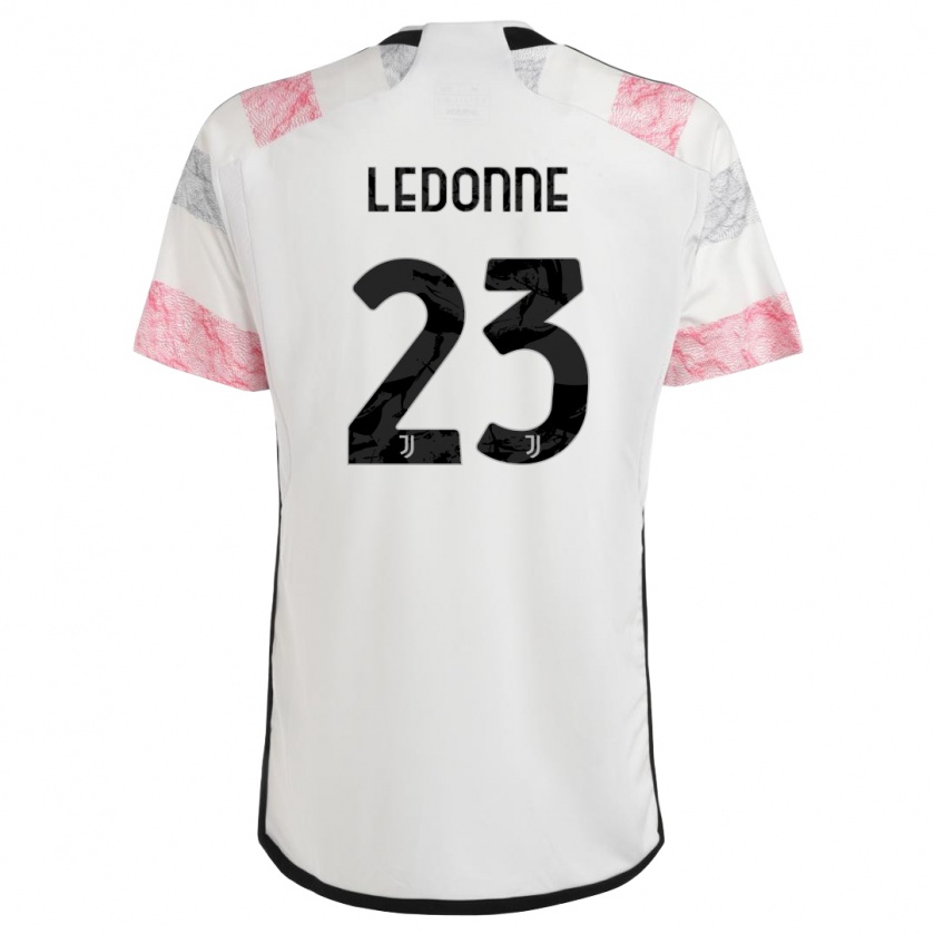 Kandiny Naisten Nicolo Ledonne #23 Valkoinen Pinkki Vieraspaita 2023/24 Lyhythihainen Paita T-Paita
