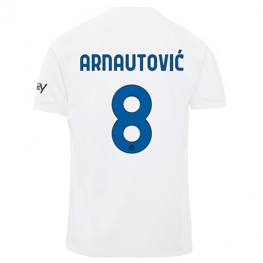 Kandiny Naisten Marko Arnautovic #8 Valkoinen Vieraspaita 2023/24 Lyhythihainen Paita T-Paita