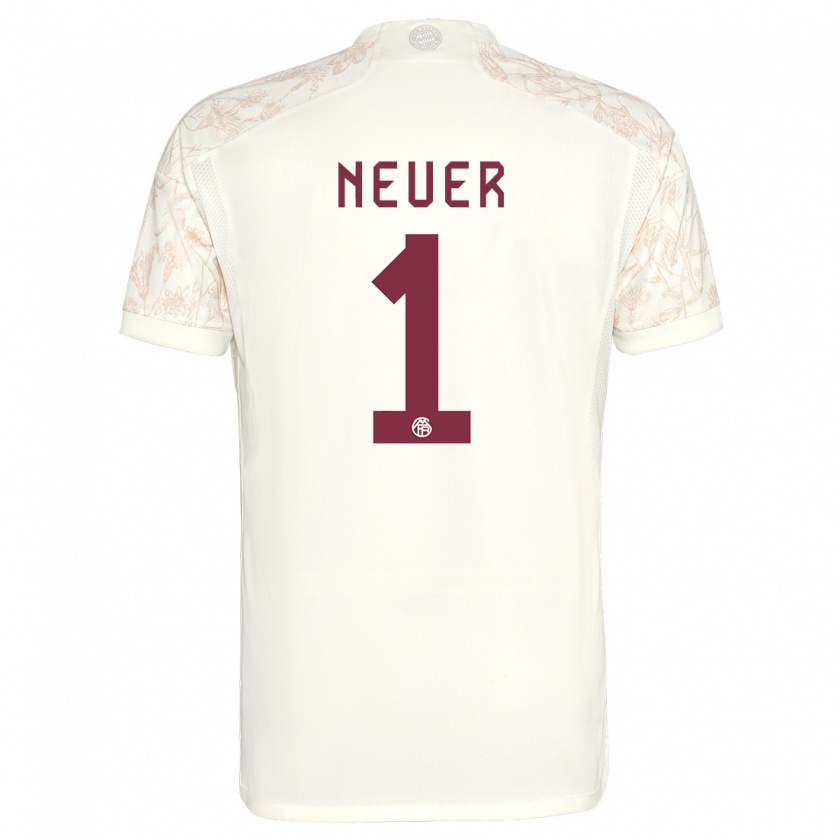 Kandiny Naisten Manuel Neuer #1 Luonnonvalkoinen Kolmas Sarja 2023/24 Lyhythihainen Paita T-Paita