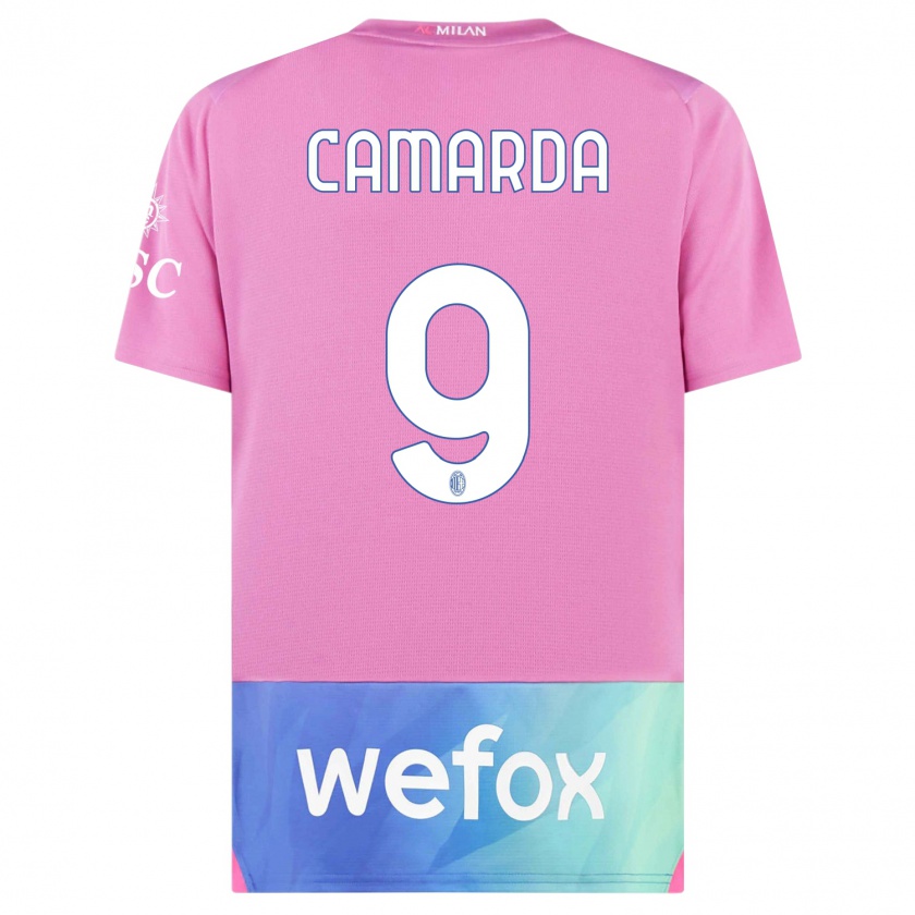 Kandiny Naisten Francesco Camarda #9 Vaaleanpunainen Violetti Kolmas Sarja 2023/24 Lyhythihainen Paita T-Paita