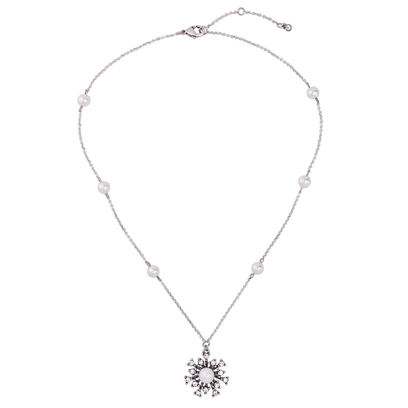 Kandiny - Pearl and Diamond Pendant Necklace 01311