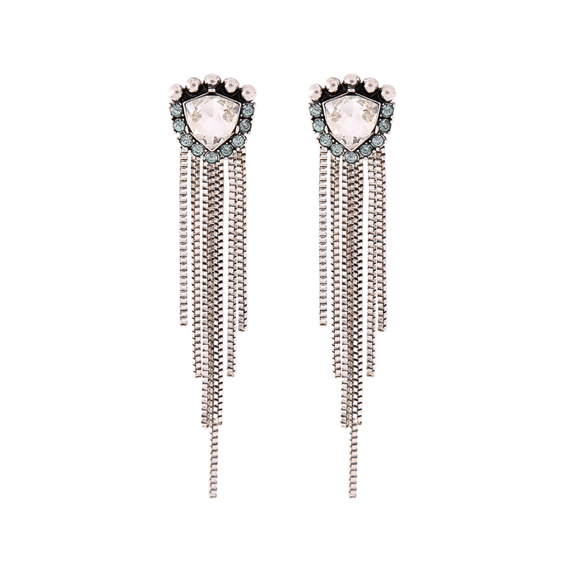 Kandiny - Fashion-studded tassel temperament Earrings 00776