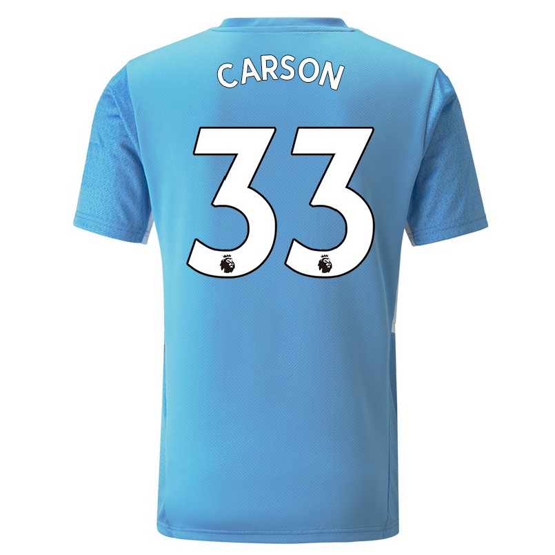Lapset Jalkapallo Scott Carson #33 Sininen Kotipaita 2021/22 Lyhythihainen Paita T-paita