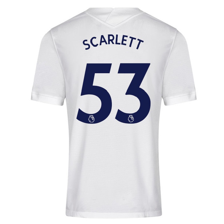 Lapset Jalkapallo Dane Scarlett #53 Valkoinen Kotipaita 2021/22 Lyhythihainen Paita T-paita