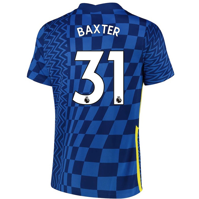 Lapset Jalkapallo Nathan Baxter #31 Tummansininen Kotipaita 2021/22 Lyhythihainen Paita T-paita