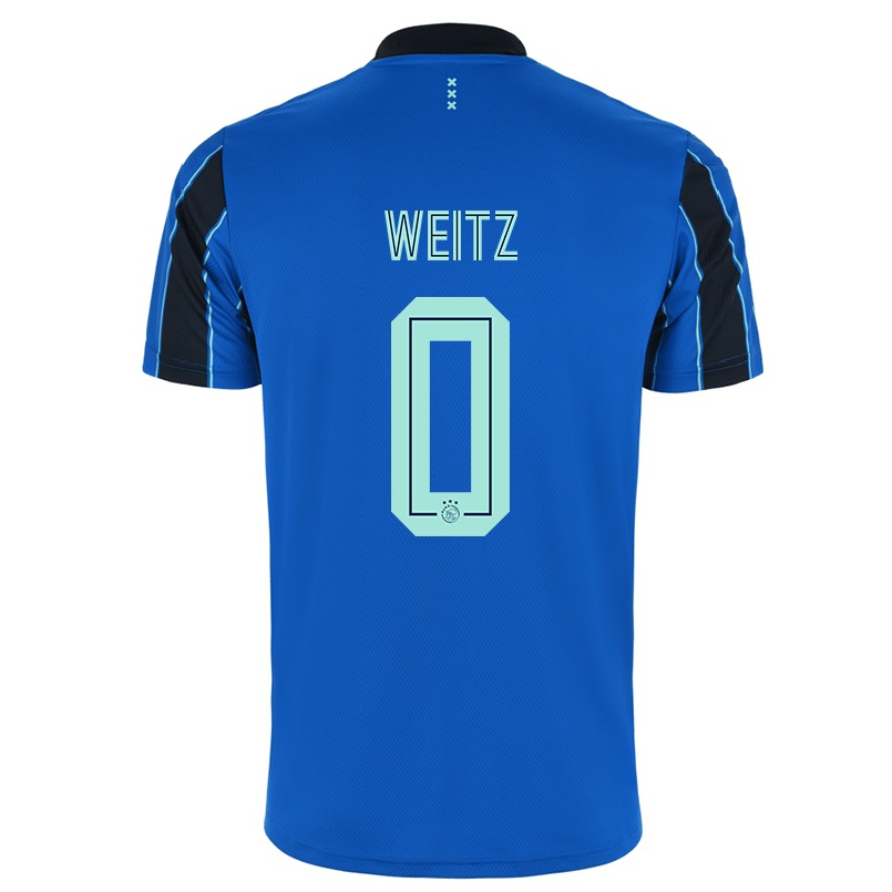 Lapset Jalkapallo Axel Weitz #0 Sininen Musta Vieraspaita 2021/22 Lyhythihainen Paita T-paita