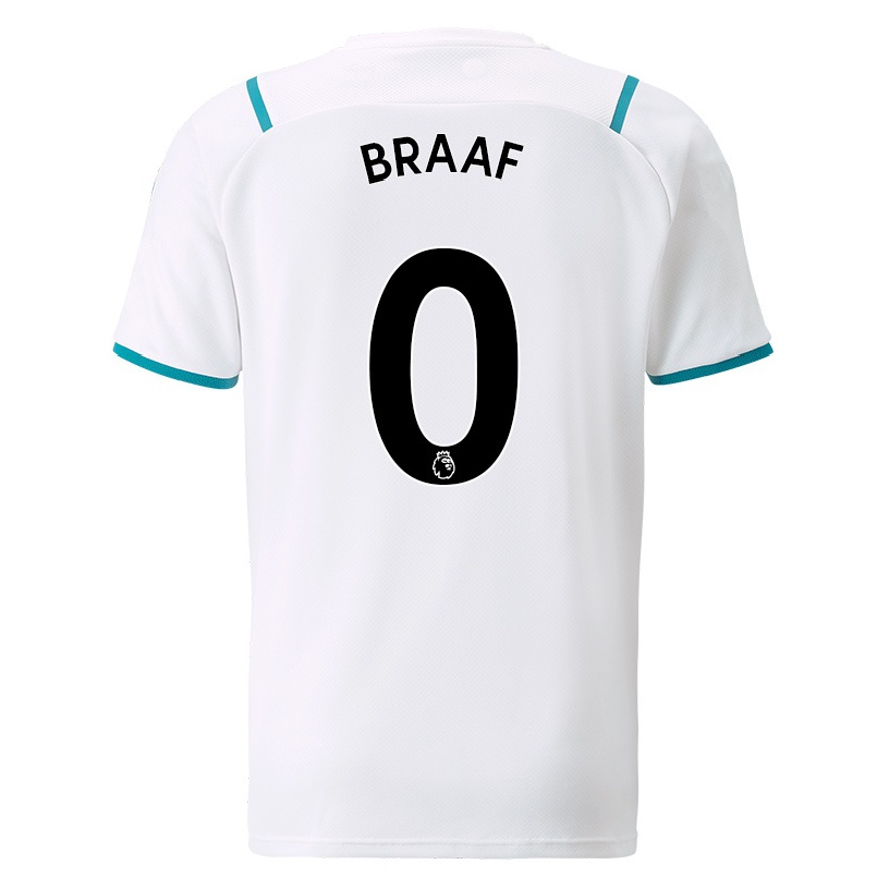 Lapset Jalkapallo Jayden Braaf #0 Valkoinen Vieraspaita 2021/22 Lyhythihainen Paita T-paita