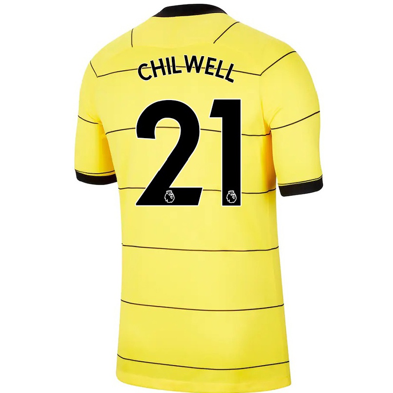 Lapset Jalkapallo Ben Chilwell #21 Keltainen Vieraspaita 2021/22 Lyhythihainen Paita T-paita
