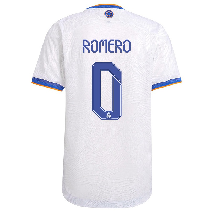 Lapset Jalkapallo Adrian Romero #0 Valkoinen Kotipaita 2021/22 Lyhythihainen Paita T-paita
