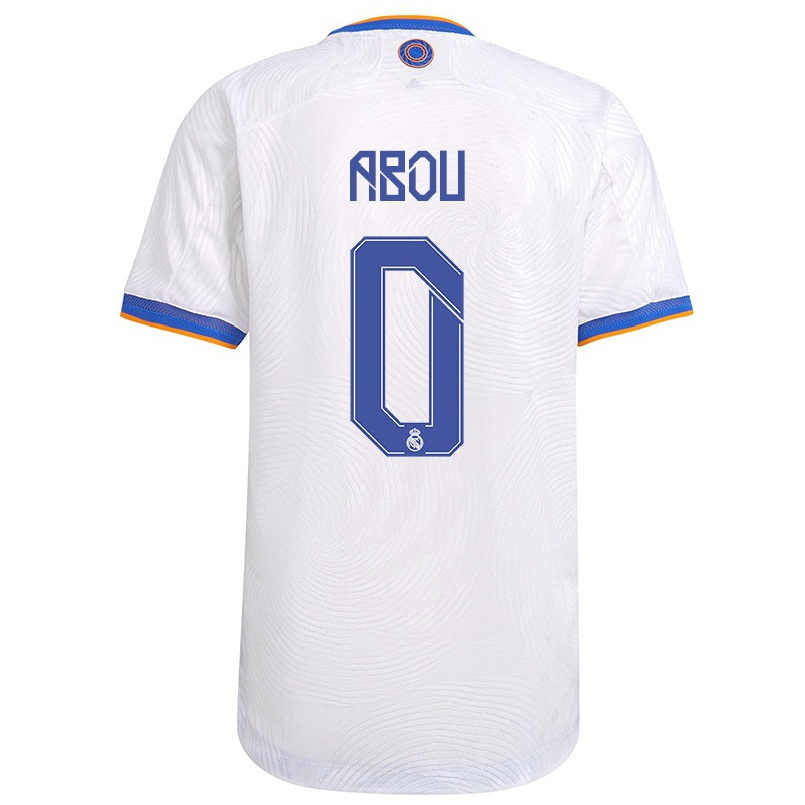 Lapset Jalkapallo Ayoub Abou #0 Valkoinen Kotipaita 2021/22 Lyhythihainen Paita T-paita