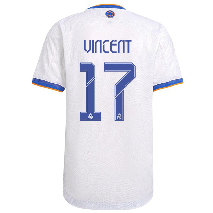 Lapset Jalkapallo Poirier Vincent #17 Valkoinen Kotipaita 2021/22 Lyhythihainen Paita T-paita