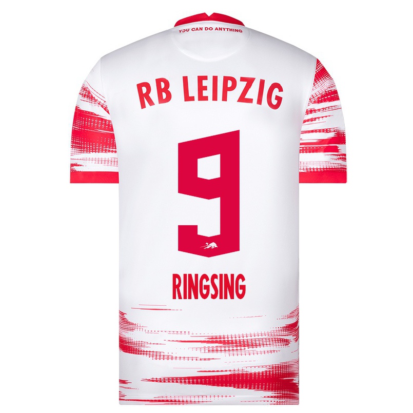 Lapset Jalkapallo Louise Ringsing #9 Punainen Valkoinen Kotipaita 2021/22 Lyhythihainen Paita T-paita