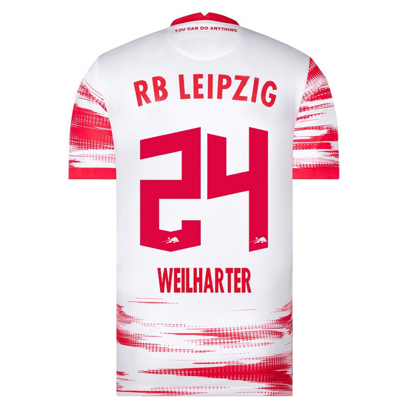 Lapset Jalkapallo Yvonne Weilharter #24 Punainen Valkoinen Kotipaita 2021/22 Lyhythihainen Paita T-paita