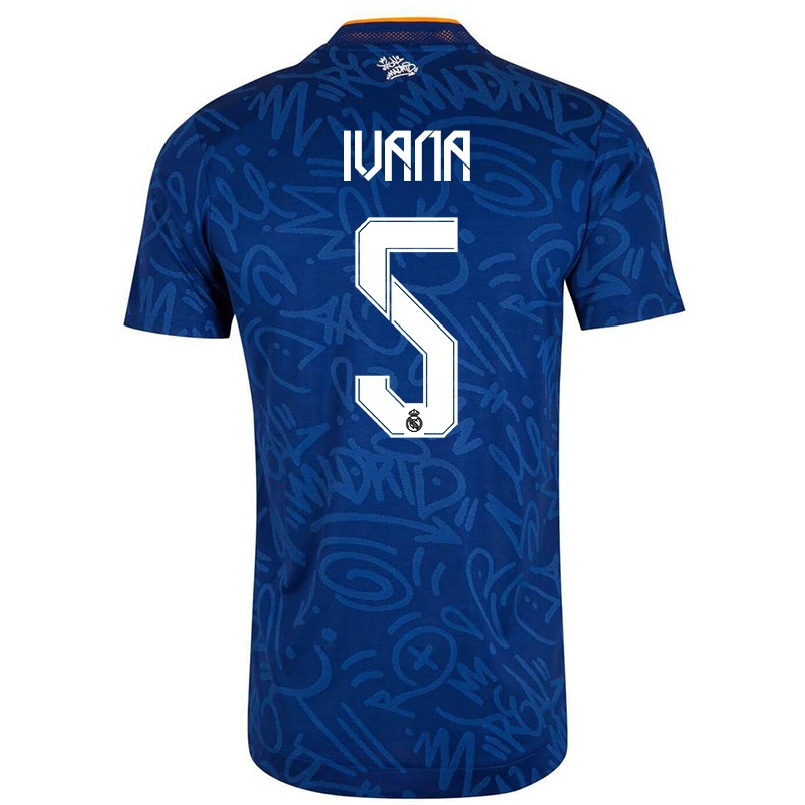 Lapset Jalkapallo Ivana Andres #5 Tummansininen Vieraspaita 2021/22 Lyhythihainen Paita T-paita