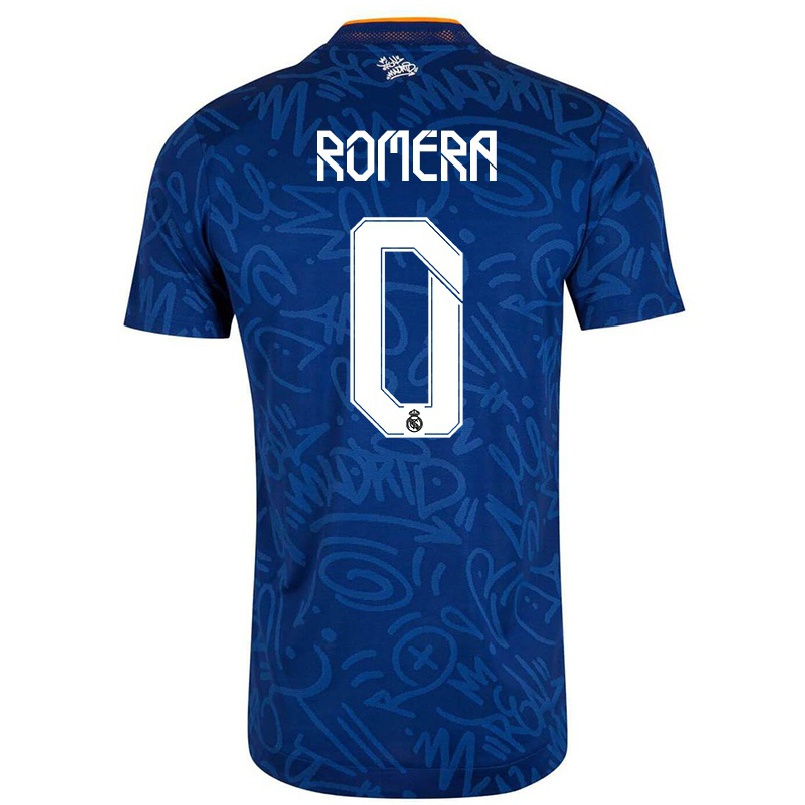 Lapset Jalkapallo Miguel Romera #0 Tummansininen Vieraspaita 2021/22 Lyhythihainen Paita T-paita
