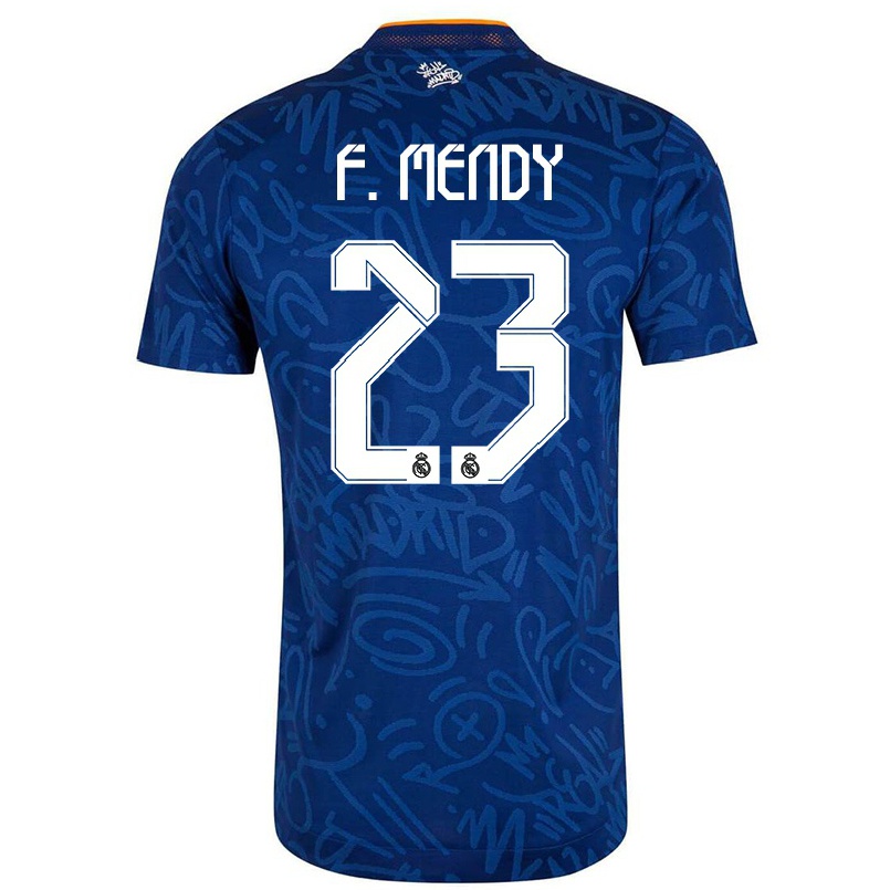 Lapset Jalkapallo Ferland Mendy #23 Tummansininen Vieraspaita 2021/22 Lyhythihainen Paita T-paita