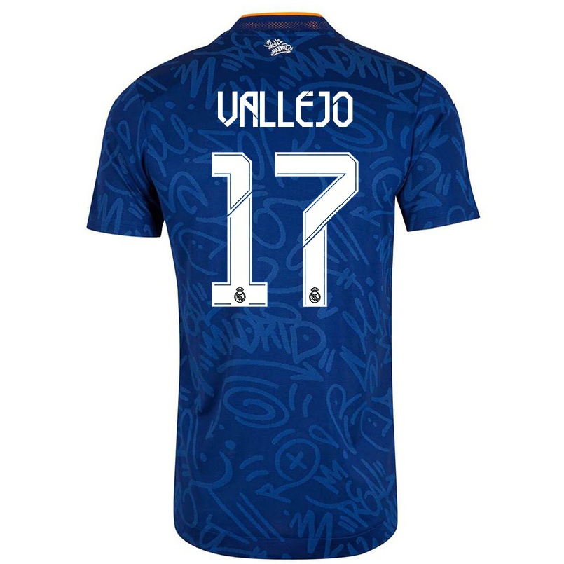 Lapset Jalkapallo Hugo Vallejo #17 Tummansininen Vieraspaita 2021/22 Lyhythihainen Paita T-paita