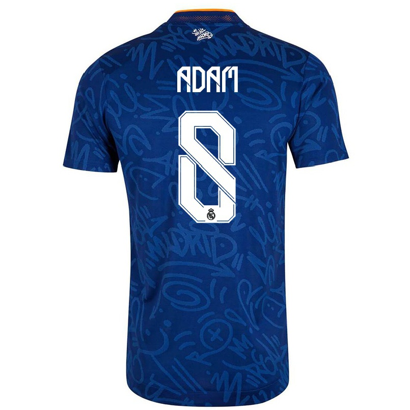 Lapset Jalkapallo Hanga Adam #8 Tummansininen Vieraspaita 2021/22 Lyhythihainen Paita T-paita