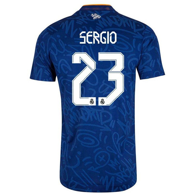 Lapset Jalkapallo Llull Sergio #23 Tummansininen Vieraspaita 2021/22 Lyhythihainen Paita T-paita