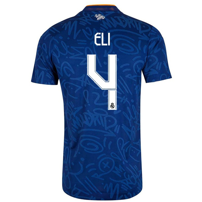 Lapset Jalkapallo Ndiaye Eli #4 Tummansininen Vieraspaita 2021/22 Lyhythihainen Paita T-paita