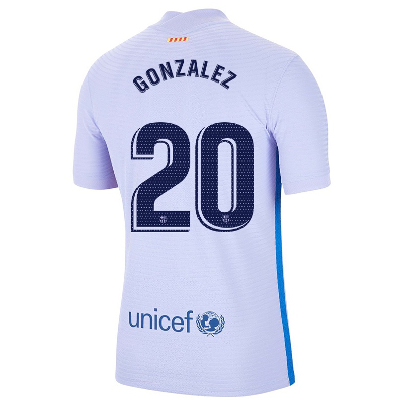 Lapset Jalkapallo Nico Gonzalez #20 Vaalea Violettiti Vieraspaita 2021/22 Lyhythihainen Paita T-paita