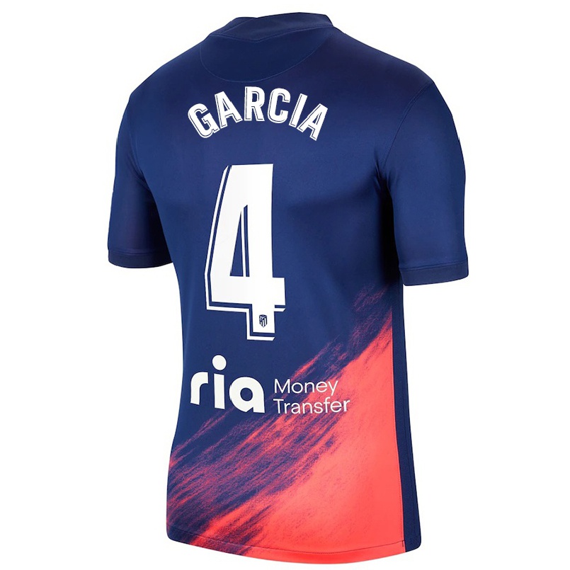 Lapset Jalkapallo Alvaro Garcia #4 Tummansininen Oranssi Vieraspaita 2021/22 Lyhythihainen Paita T-paita