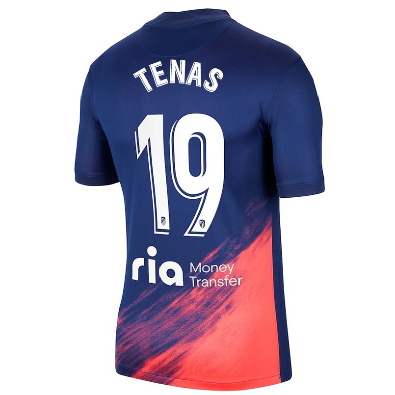 Lapset Jalkapallo Marc Tenas #19 Tummansininen Oranssi Vieraspaita 2021/22 Lyhythihainen Paita T-paita