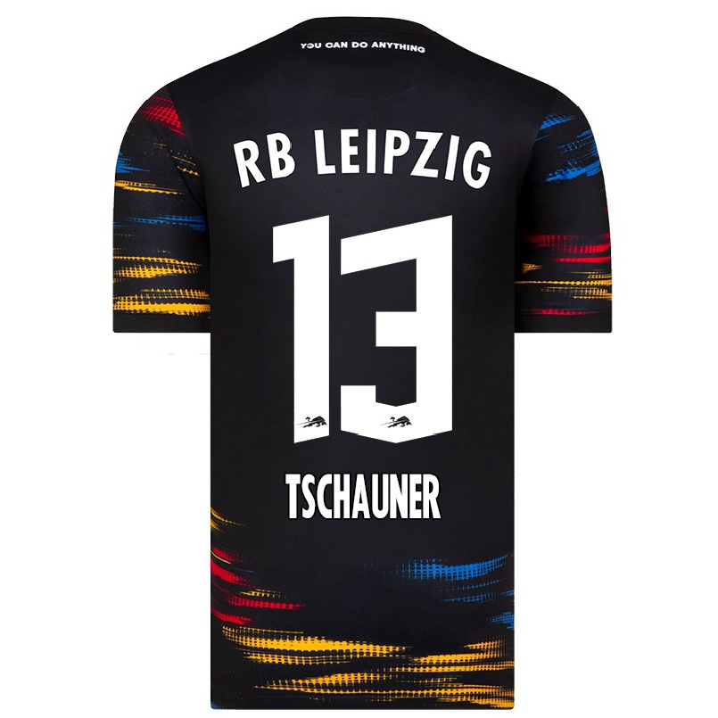 Lapset Jalkapallo Philipp Tschauner #13 Musta Keltainen Vieraspaita 2021/22 Lyhythihainen Paita T-paita