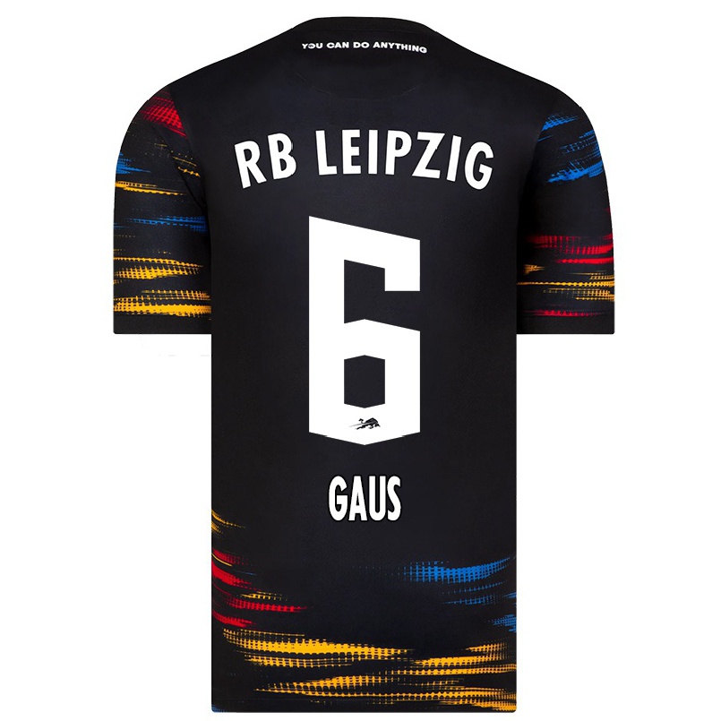 Lapset Jalkapallo Franziska Gaus #6 Musta Keltainen Vieraspaita 2021/22 Lyhythihainen Paita T-paita