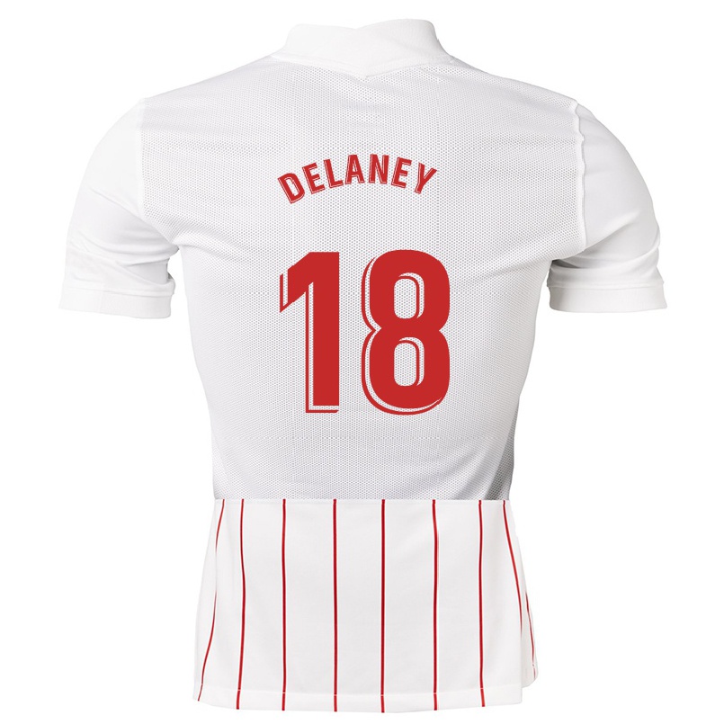 Lapset Jalkapallo Thomas Delaney #18 Valkoinen Kotipaita 2021/22 Lyhythihainen Paita T-paita