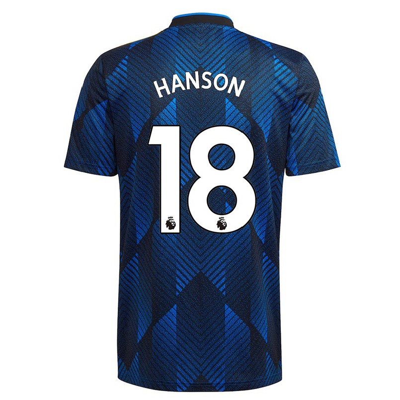 Lapset Jalkapallo Kirsty Hanson #18 Tummansininen 3. Paita 2021/22 Lyhythihainen Paita T-paita