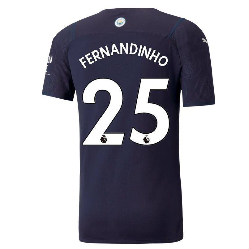 Lapset Jalkapallo Fernandinho #25 Tummansininen 3. Paita 2021/22 Lyhythihainen Paita T-paita