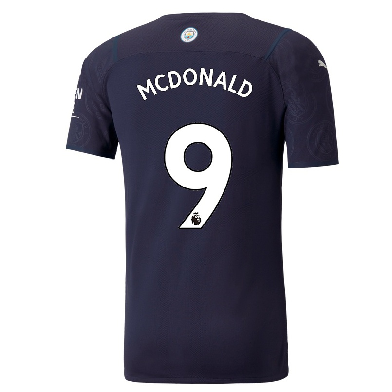 Lapset Jalkapallo Rowan Mcdonald #9 Tummansininen 3. Paita 2021/22 Lyhythihainen Paita T-paita