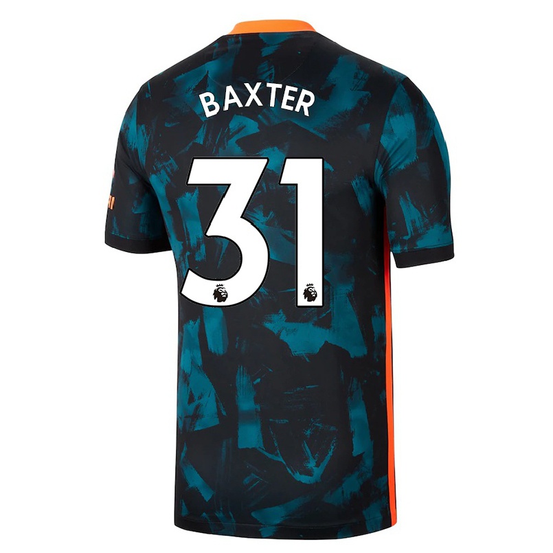 Lapset Jalkapallo Nathan Baxter #31 Tummansininen 3. Paita 2021/22 Lyhythihainen Paita T-paita