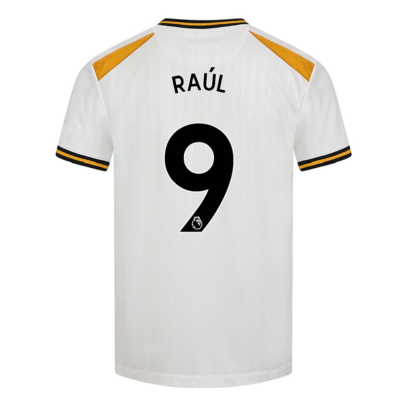 Lapset Jalkapallo Raul Jimenez #9 Valkoinen Keltainen 3. Paita 2021/22 Lyhythihainen Paita T-paita
