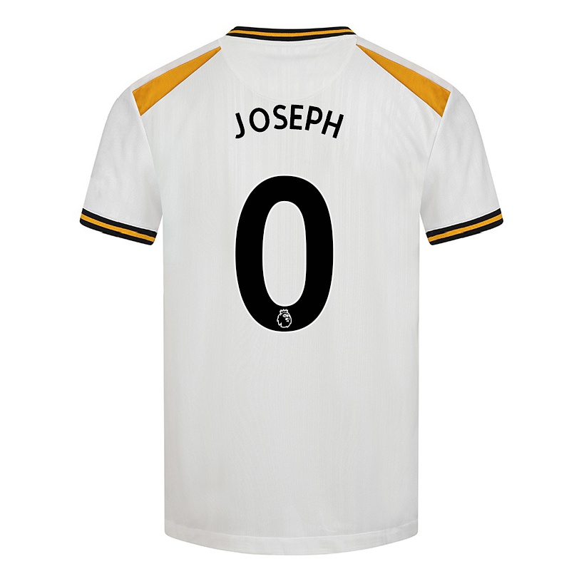 Lapset Jalkapallo Joseph Joseph #0 Valkoinen Keltainen 3. Paita 2021/22 Lyhythihainen Paita T-paita
