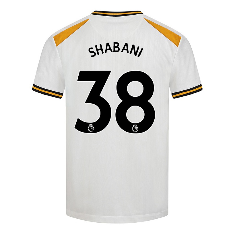 Lapset Jalkapallo Meritan Shabani #38 Valkoinen Keltainen 3. Paita 2021/22 Lyhythihainen Paita T-paita