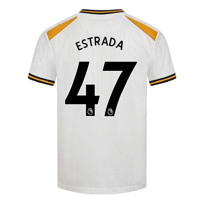 Lapset Jalkapallo Pascal Juan Estrada #47 Valkoinen Keltainen 3. Paita 2021/22 Lyhythihainen Paita T-paita
